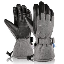 Ski Gloves Winter Waterproof Snowboard PU Leather Cold Weather Gloves