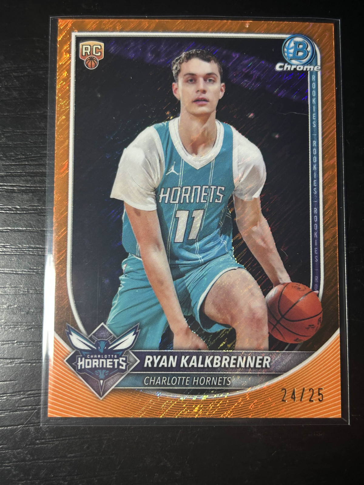 Ryan Kalkbrenner 2025 Bowman #BCV-34 Orange Shimmer Refractor /25 Rookie RC
