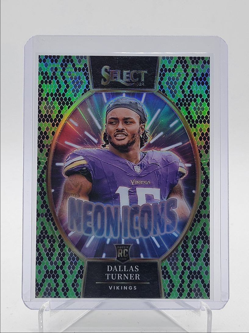 Dallas Turner Panini Select Neon Icons #8 Green & Black Snakeskin