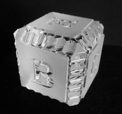 Vintage Waterford Crystal Baby Block Cube  Paperweight 14.7 oz.   2" Cube