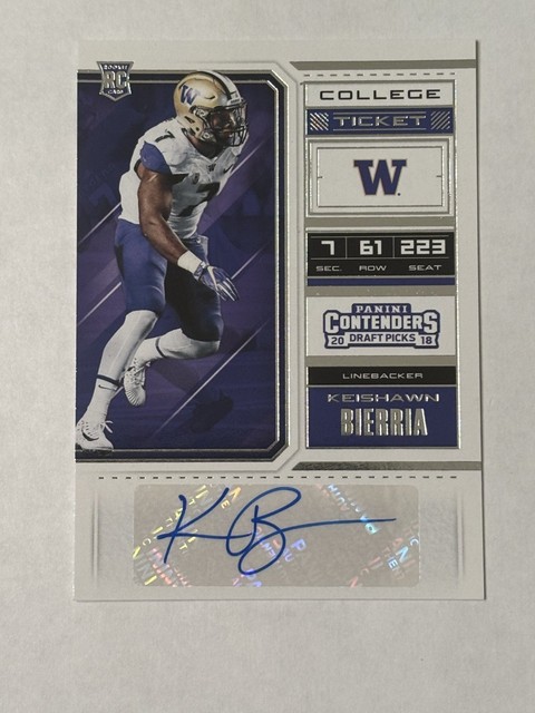 KEISHAWN BIERRIA CONTENDERS AUTOGRAMM AUTO RC UW WASHINGTON HUSKIES BRONCOS