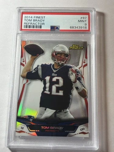 2014 Topps Finest Tom Brady Refractor #97 PSA 9 Mint New England Patriots