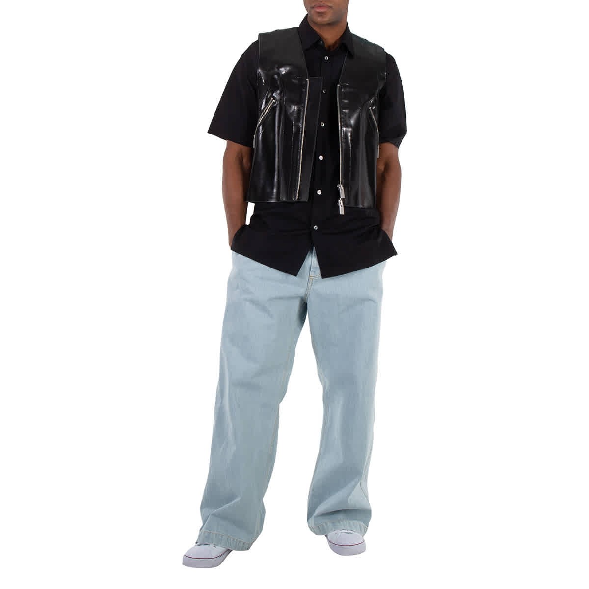 Мужской черный жилет из натуральной кожи Alyx