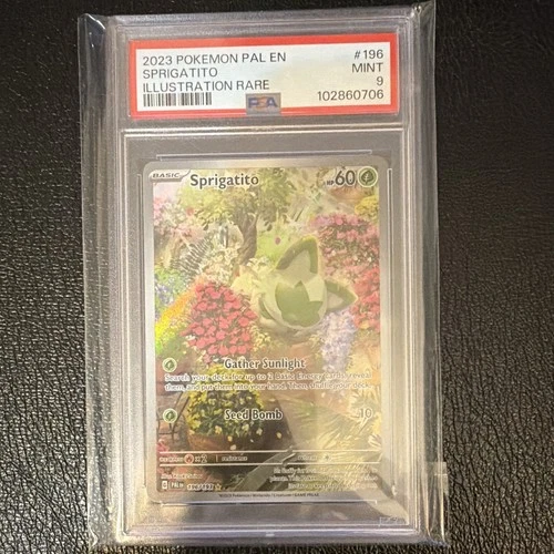 Pokemon 2023 Sprigatito 196/193 Paldea Evolved Illus Rare Holo EN PSA 9