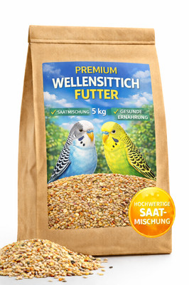 5 kg Premium Wellensittichfutter mit Vitaminen Mineralien Kanarienvögel Sittiche