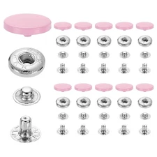 20 Set Snap Fasteners, 17mm #831 Zinc Alloy Press Studs Buttons, Pink