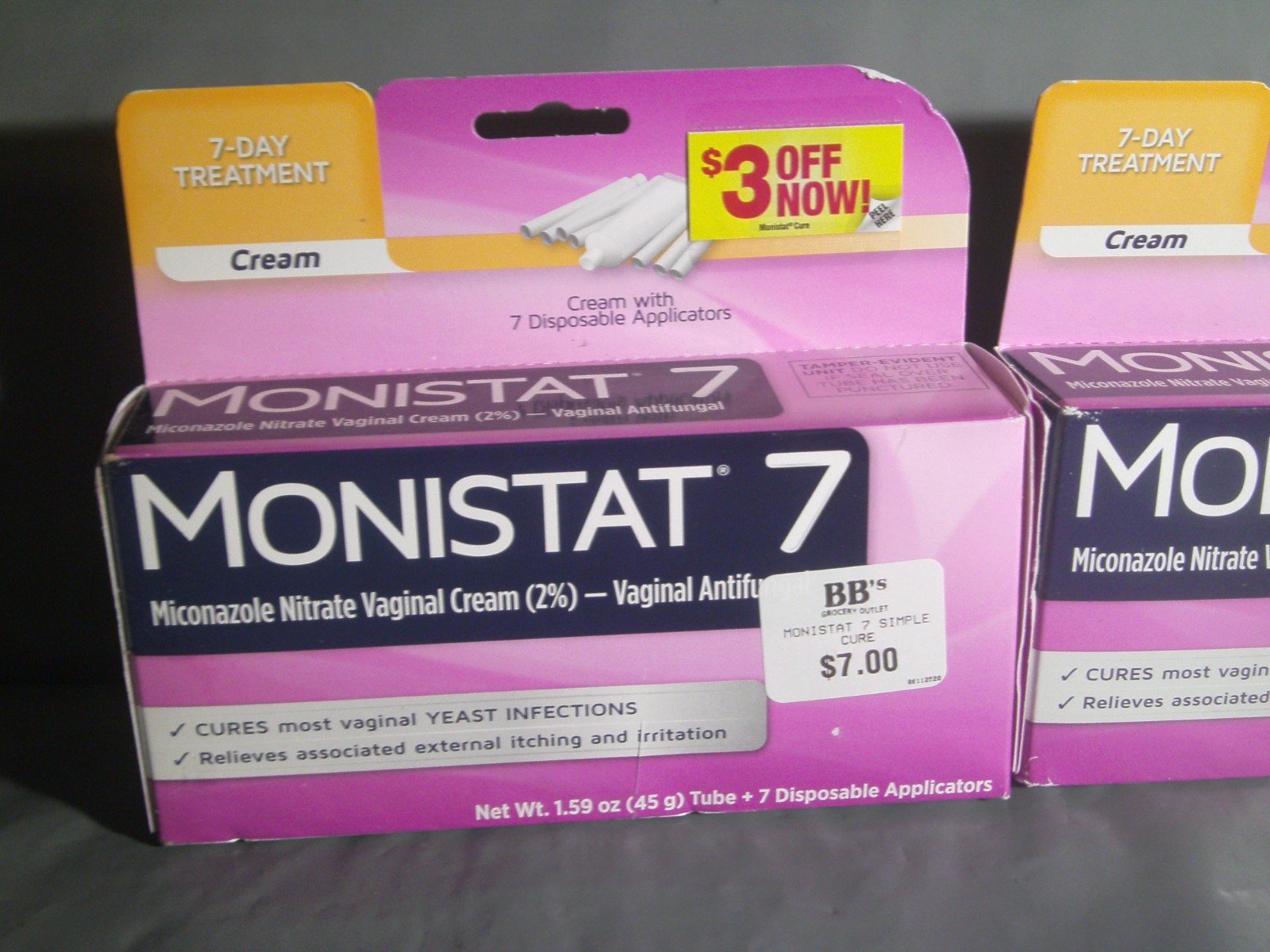 Lot of 3 Monistat 7 Vaginal Antifungal Cream Disposable Applicators