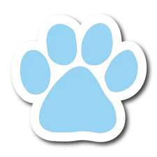 Magnet Me Up Light Blue Paw Print Car Magnetic Decal- 5", Pet Lover Gift, Vinyl