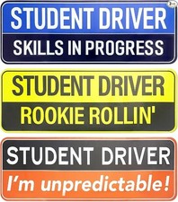 3PCS Removable Magnet for Car, Reflective Bumper Sticker Safety Signs for New Dr