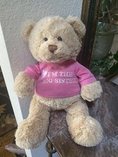 GUND "I'm The Big Sister" Plush Teddy Bear 13" Pink Shirt Stuffed Animal Doll