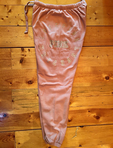 Victoria’s Secret PINK Women’s Pink Fleece Logo Jogger Sweatpants, Size M