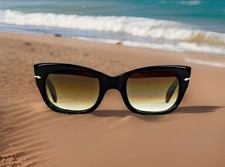 RARE 6200/53 PERSOL RATTI SUNGLASSES VINTAGE BLACK FRAME ITALY 60s OUTDOORS MEN