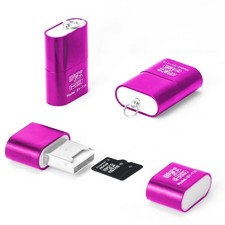  3 Pack Micro SD Card Reader for Android,Micro to USB Rose Red