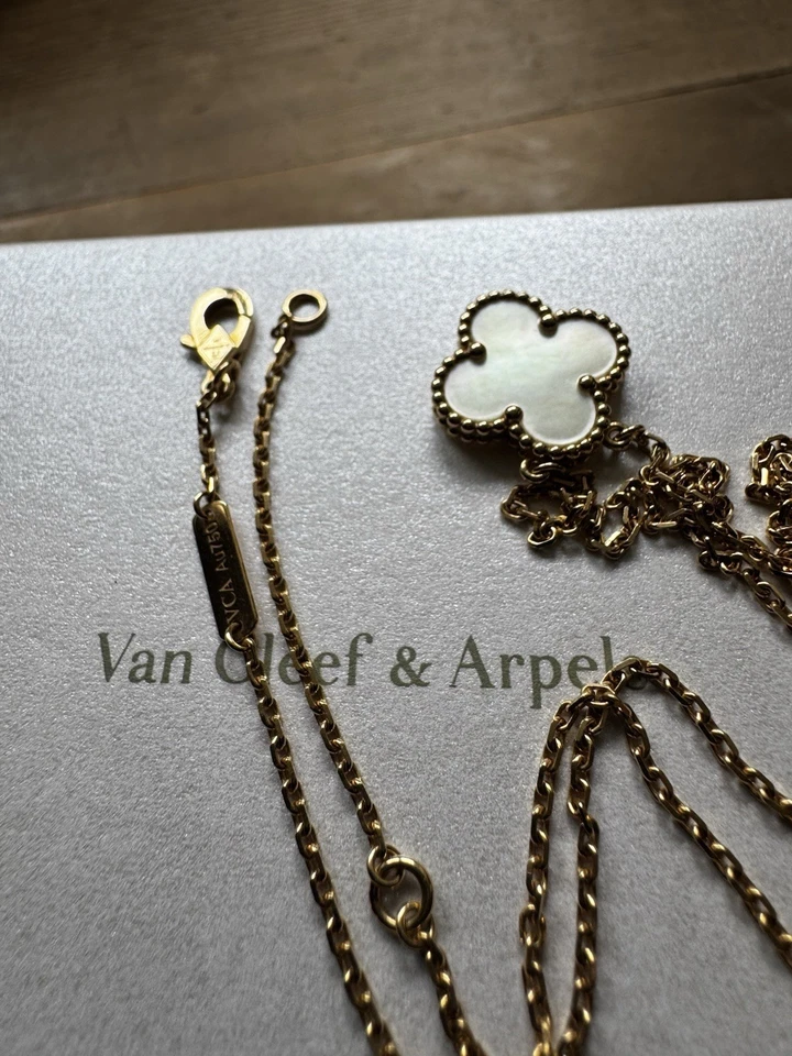 Van Cleef Arpels VCA Vintage Alhambra Perlmutt Collier Gold - Bild 2 von 4