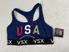 Victoria's Secret VSX Sports Bra Womens Large Blue USA The Player Racerback