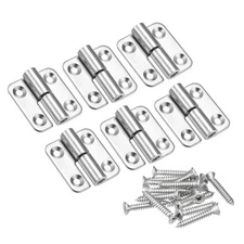 6 Pack Lift Off Hinge 1.5" 304 Stainless Steel Left Detachable Small Slip Joint