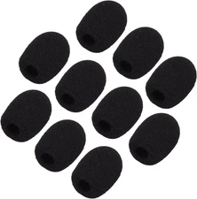 10 Pack Mini Small Size Lapel Headset Microphone Windscreen Foam Small, Black 