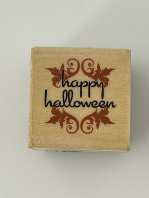 Studio G Happy Halloween Small Wood Mount Rubber Stamp