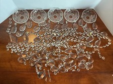 Large Lot Of Crystal Chandelier Faceted Prisms Bits And Pieces