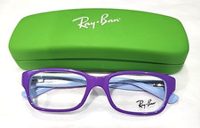 Ray Ban Jr RB1527 3576 Youth Kids Puple Blue Rectangle Eyeglasses 47-15 125 Case