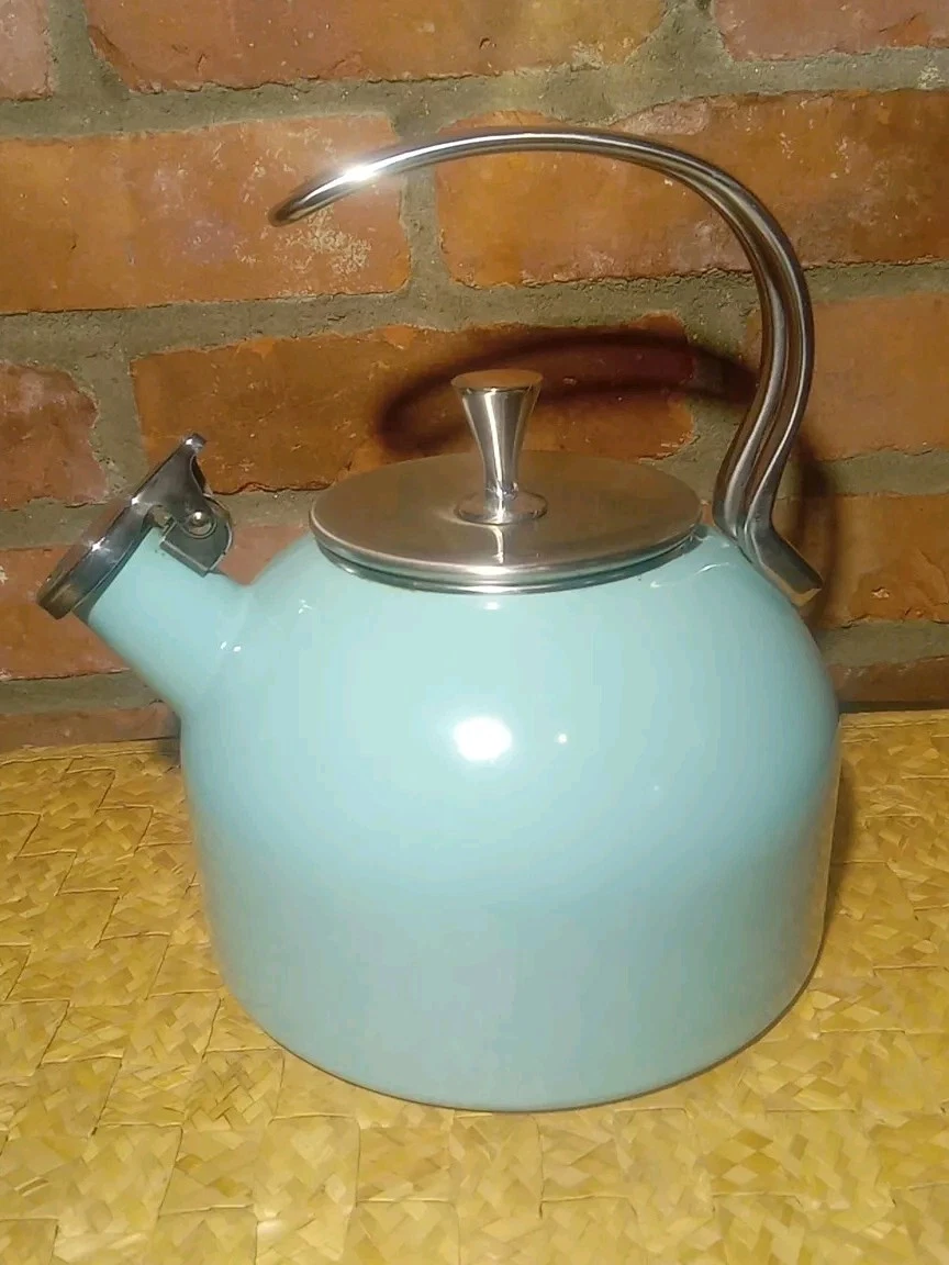 Kate Spade LENOX fischio turchese mentre lavori bollitore tè 2 5 qt. Tiffany...