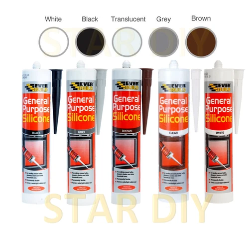 General Purpose Silicone C3 Cartridge 280ml Sealant Clear White Brown Black Grey