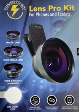 POWER TO GO 11-PIECE PRO LENS KIT WITH LED LIGHT AND TRAVEL CASE. NIB