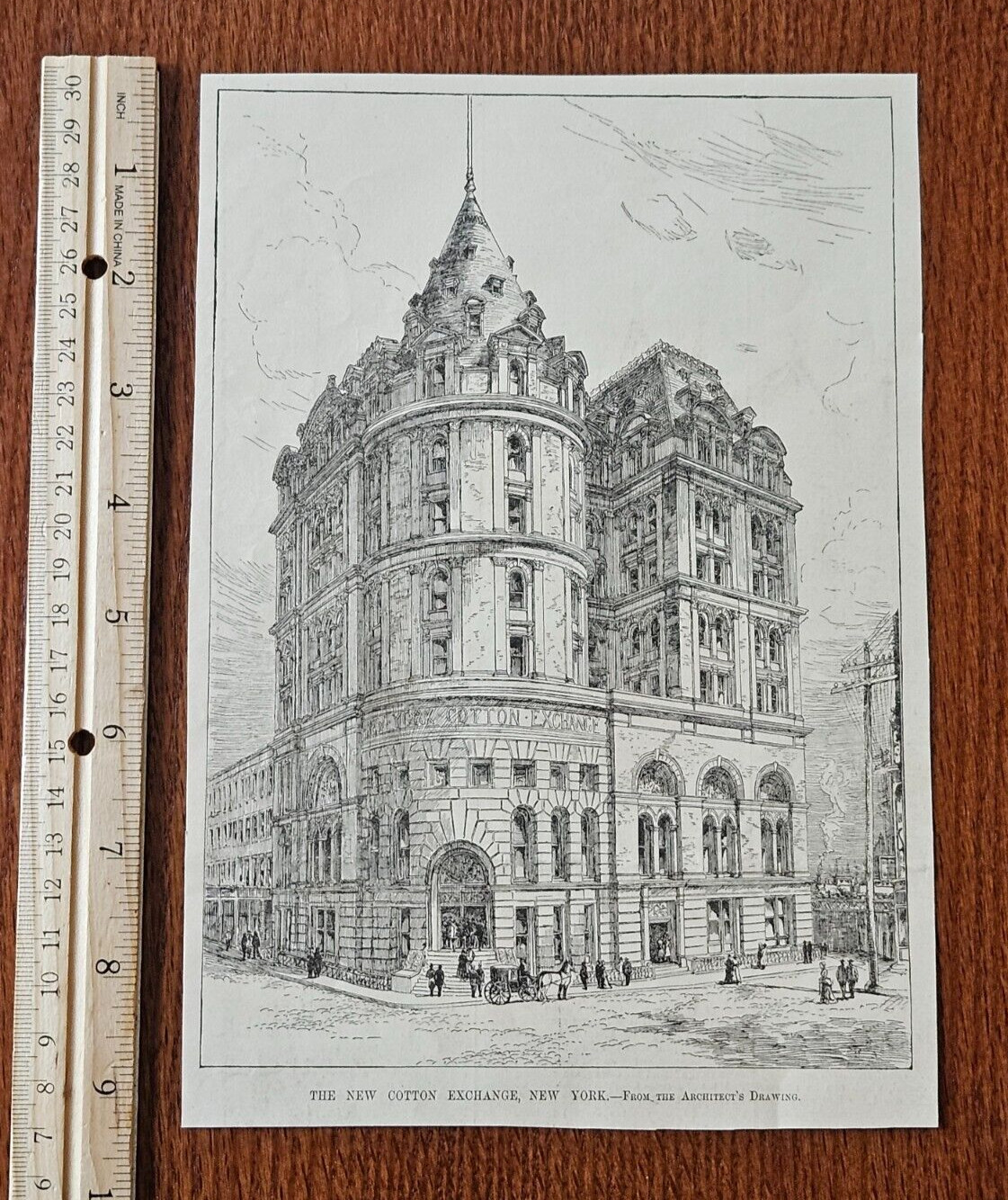 Harper's Weekly 1884 Sketch Print THE NEW COTTON EXCHANGE NEW YORK