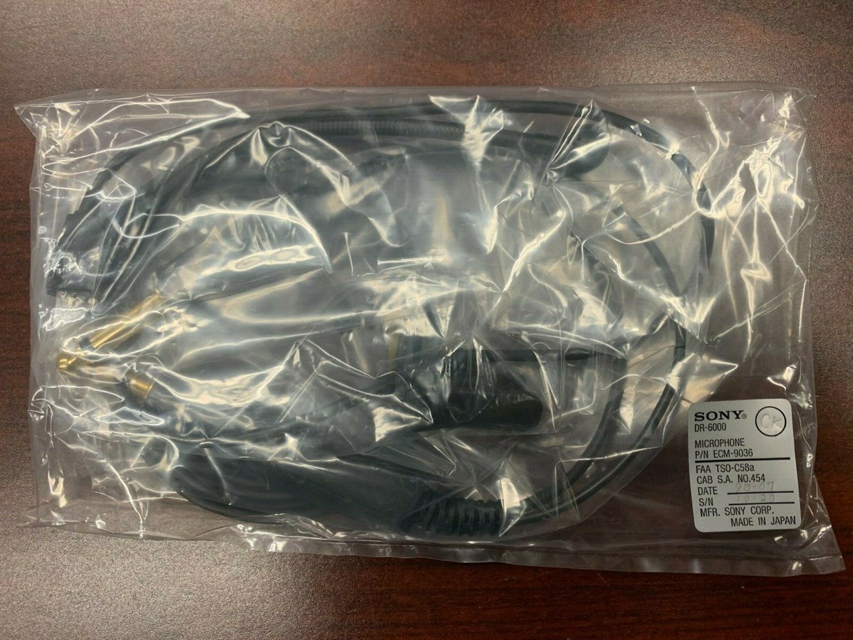 Sony Corp ECM-9036 Aircraft Part PILOT HEADSET, BOOM MICROPHONE | eBay