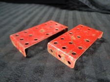 Gilbert Erector MC - 1" x 2 1/2" BASE PLATE: 1933-34 Red Steel THICK GAUGE lot