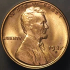 1937 S LINCOLN CENT BU FRESH FROM ORIGINAL ROLL-LOT 3416
