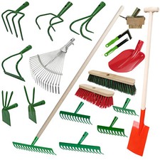 Garten Geräte Laub Rechen Harke Doppel Bügel Zieh Hohe Piek Hacke Grubber Besen