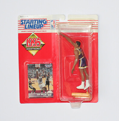 Karl Malone - Utah Jazz 1995 Action Figur + Trading Card Starting Lineup