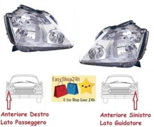 SET 2 FARO FANALE PROIETTORE ANTERIORE DX SX PER RENAULT MODUS 2004 2007 H7 H1