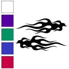 Flames Fire Pair Vinyl Decal Sticker Multiple Colors Sizes 7276