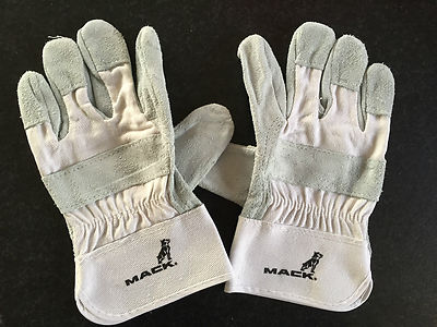 New Genuine Mack Bulldog Cowhide & Canvas Work Rigger Safety Style Gloves