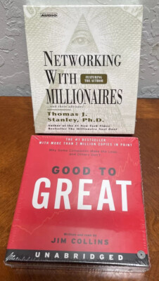 Lot of 2 Networking with Millionaires & Good to Great Compact Disc, Audio Books
