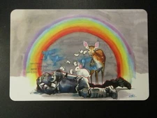 LORA ZOMBIE Art Postcard Handbill FACE OF FEAR 4X6" silkscreen poster print E