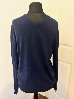 Tu Sainsburys Men's Pure Cotton Navy Blue V Neck Jumper SIze M UK