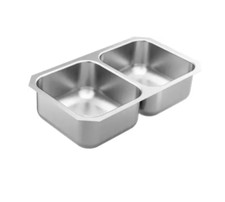 Moen 1800 Series 31-3/4" Undermount Double Basin Stainless Steel Kitchen Sink