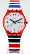 Nuovo orologio svizzero Swatch ESSENTIALS SEA BARCODE silicone data giorno 34 mm GR712 $75