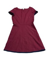 J.Crew Short Sleeve Scoop Neck Burgundy Dress Size 4
