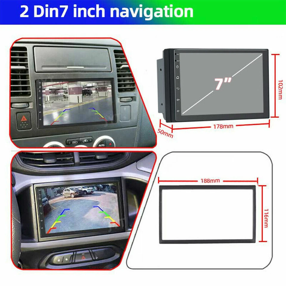 Double 2 Din 7" inch Android 10 Car Radio Head Unit In Dash Stereo GPS NAVI WIFI - Image 2 of 4