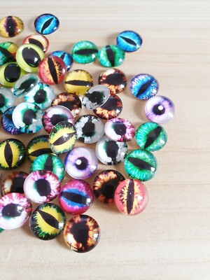10/30 Augen Cabochons   Basteln/Schmuckherstellung Deko Glas Rund Ø 12mm