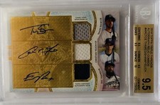 2018 Topps Triple Thread Yelich/Shaw/Thames 3 Auto Relic Combos #/36 BGS 9.5/10