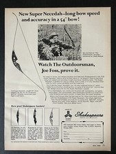 1968 Shakespeare Super Necedah Long Bow Joes Foss Outdoorsman Vintage Print Ad