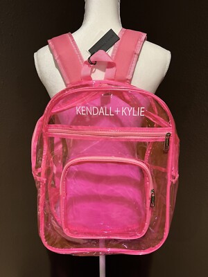 Kendall + Kylie Backpack Clear Logo Bag Rare HTF Pink School  display picture 1