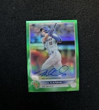 MARK CANHA 2022 Topps Chrome #CVA-MC Veteran Green Refractor Auto 29 /99 NY Mets