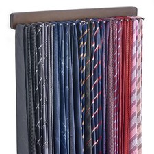 Tie Rack Wall Mounted Natural Wood Tie Organizer Holds 20 Ties/Belt/Purse Tie