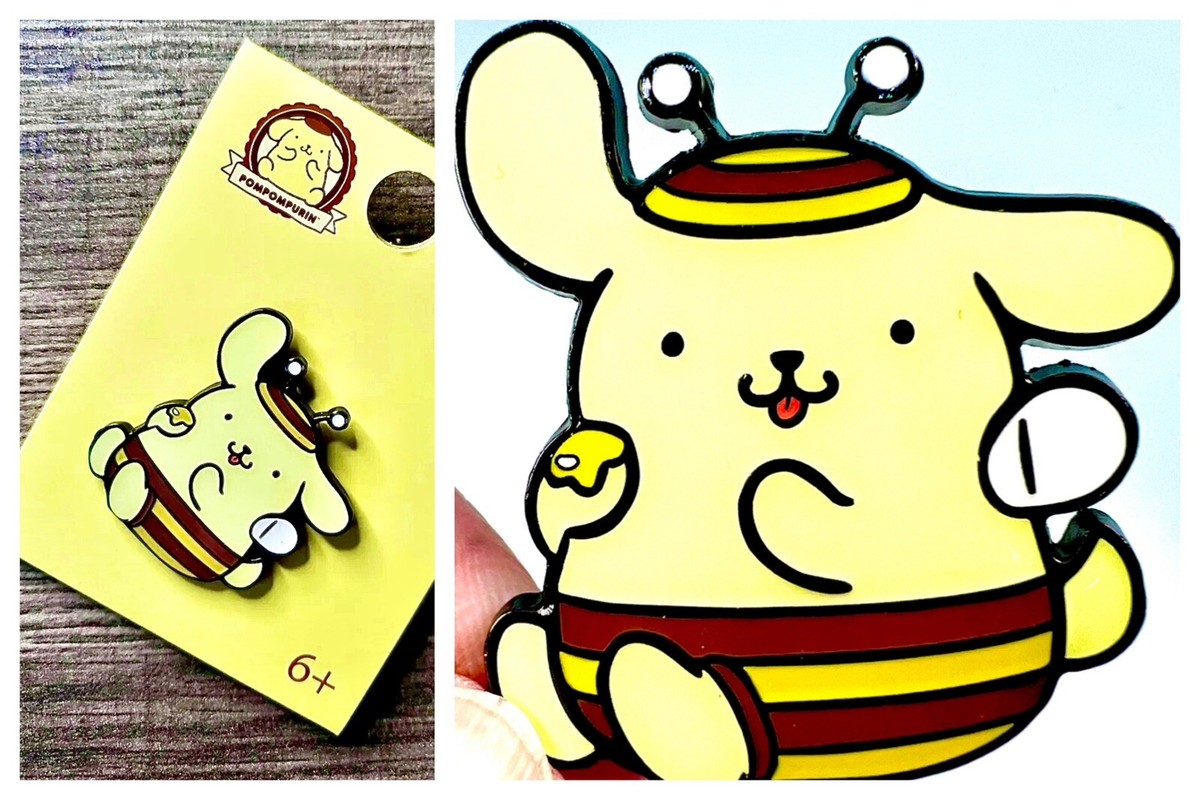 Pompompurin Honey Bee Enamel Pin Bumblebee Kawaii Hello Kitty